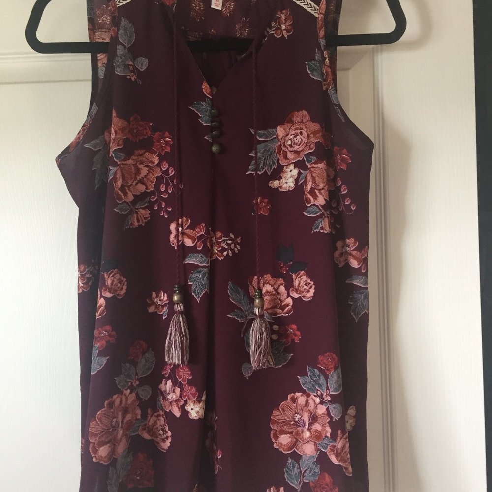 Burgundy BOHO top